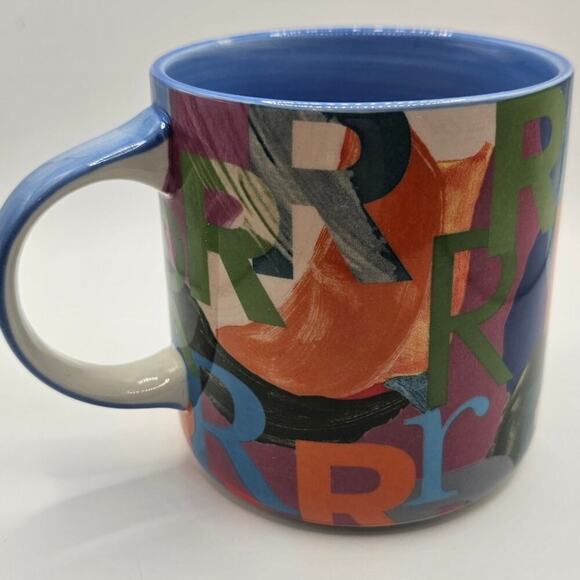 Anthropologie Monogram R Colorful Ceramic Mug - Picture 2 of 5
